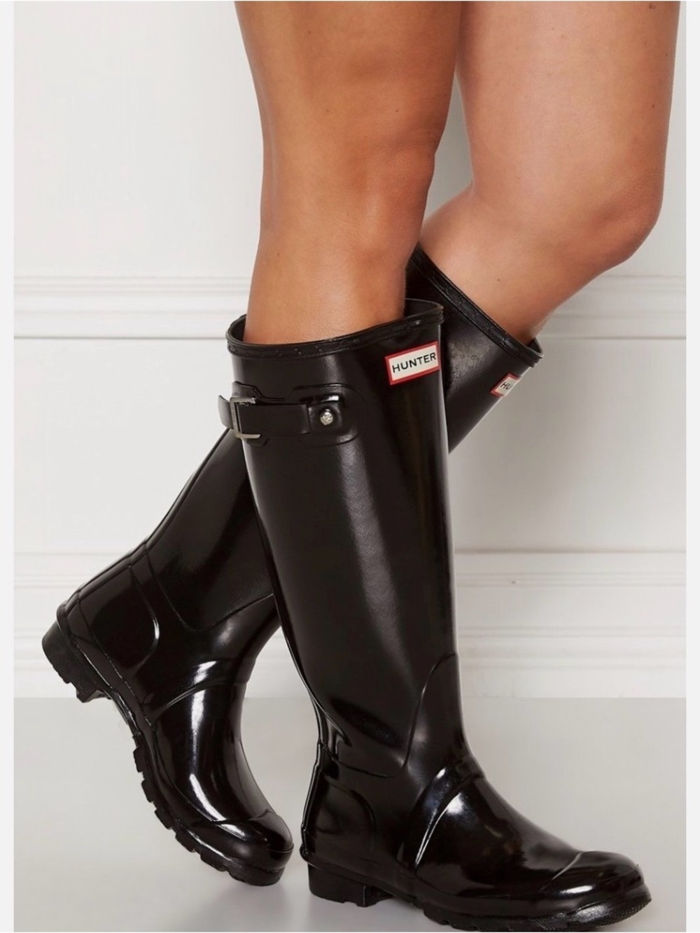 Hunter Black Gloss Tall Women's Rain Boots